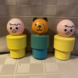 FISHER PRICE 1974 & 1984 Figures, Little People Jumbo, 3 Piece Lot - Picture 1 of 6