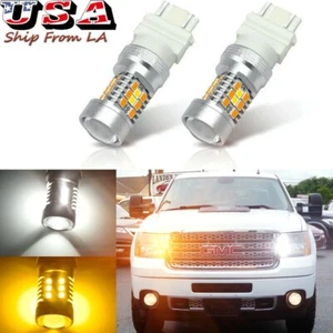 Amber White Switchback Turn Signal Light Bulbs DRL For GMC Sierra 1500 2/3500HD - Picture 1 of 9