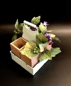 JUEGO DE CADDY DE FIESTA 4 PIEZAS Cajas de madera y metal envejecido y madera CENTRO **NUEVO** - Imagen 1 de 8