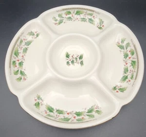 Bandeja Plato Relish Royal Limited Vintage Acebo Vacaciones Japón Cerámica Dividida Navidad - Imagen 1 de 7