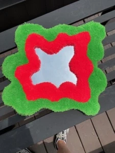 Wavy Pink and Green Rug Mirror - Picture 1 of 13