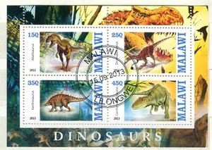Z_4272_2 2013 Malawi saurus dinosaurs animals FAUNA SHEET USED - Picture 1 of 1