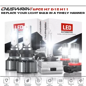 Fit Mercedes-Benz S550 2007-2010 Led HID Xenon Headlight Hi / Lo+Fog Light Bulbs - Picture 1 of 20