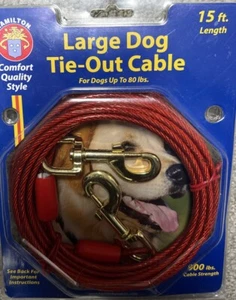 Heavy Duty Pet Dog Tie Out Cable Leash for Large Dog Runner Outdoor up to 15FT - Picture 1 of 2