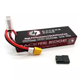 Racers Edge - 5300mAh 2S 7.4V 60C Hard Case Lipo Batt., XT60 Plug w/ TRX Adapt. - Picture 1 of 1