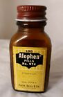 Vtg Antique Alophen Pills Amber Bottle Medicine Pharmacy Laxative Parke Davis MI