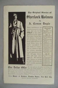 Sherlock Holmes Geschichten Buch DRUCKANZEIGE - 1904 ~~~ Arthur Conan Doyle - Bild 1 von 1