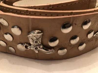 Cinturón Vaquero Bota Bronco Sillín R & T Beige Talla Pequeña 25" Cinturones Infinity Foto 1 de 4