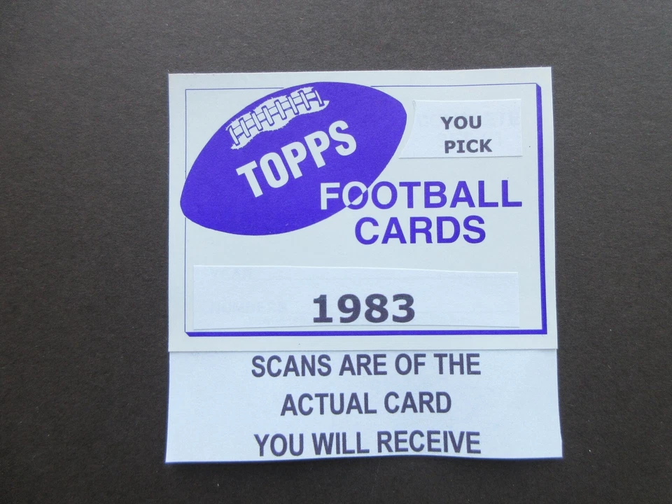 1983 TOPPS FOOTBALL  ~  U-Pick Players from Scans  ~  Free Shipping  - Image 1 of 1