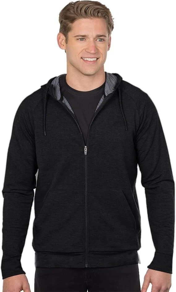 Sudadera con Capucha de Terry Francés Tri Mezcla para Hombre Canguro Bolsillo Cremallera Sudadera 2x 3x 4x Foto 1 de 3