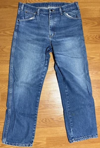 Dickies Jeans Men’s 35x30 Blue Distressed Faded Straight Leg Y2K Grunge - Picture 1 of 7