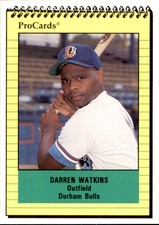1991 Durham Bulls Update ProCards #8 Darren Watkins Everett Washington WA Card
