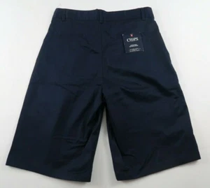 NEW Chaps Boys Stretch Pleated Navy Blue Approved Schoolwear Shorts Youth 18 Reg - Picture 1 of 4