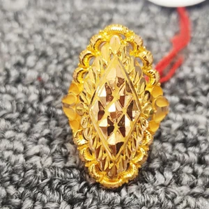 Anillo de oro 22k 916 anillo de oro amarillo 22 quilates oro fino indio hecho a mano joyería - Imagen 1 de 3