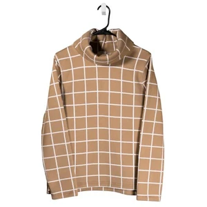 J.Crew Damen Pullover M beige kariert Rollkragenpullover Relaxed Preppy Strick Oberteil - Bild 1 von 8