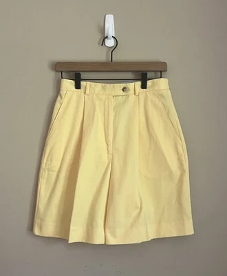 Shorts vintage Talbots David Brooks amarelo cintura alta mãe golfe tamanho 8 - Imagem 1 de 4