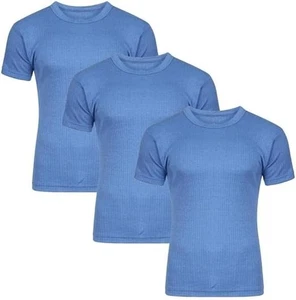 3 X Men Short Sleeve Thermal Vest T-Shirt Brushed Inside For Extra Warmth - Picture 1 of 9