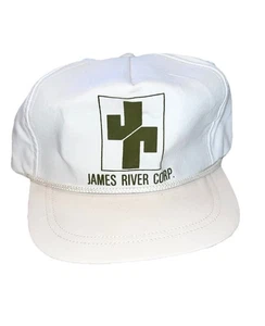 Vintage James River Corporation K-Brand White Strapback Baseball Hat Cap Golf - Picture 1 of 6