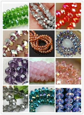 3*4/4*6/6*8mmGlass Crystal Faceted Loose Beads for Diy Bracelet Necklace Jewelry - Image 1 of 4