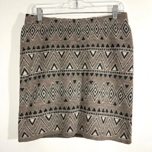 Toad & Co Boiled Merino Wool Aztec Geometric Diamond Sweater Skirt - Picture 1 of 8