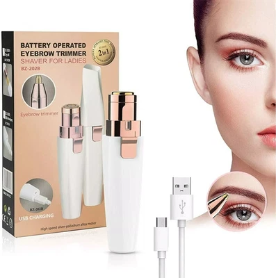 SHOPELEGANCE Recortadora de cejas eléctrica 2 en 1 maquinilla de afeitar para cejas y depiladora facial indolora