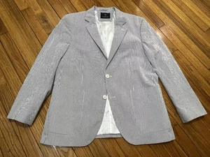 TailorByrd Collection Blue White Striped Seersucker Summer Sportcoat Men's 42S - Picture 1 of 18