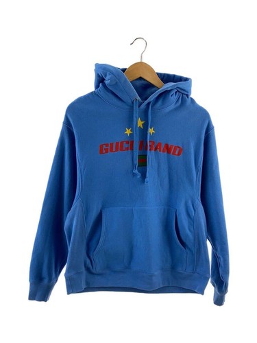 GUCCI felpa con cappuccio XS poliestere stampa blu 560502 usata