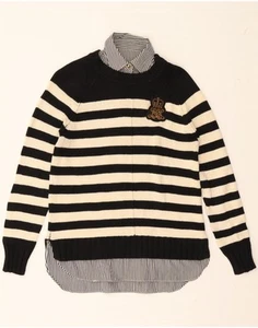 RALPH LAUREN Womens Longline Polo Neck Jumper Sweater UK 10 Small White DC89 - Picture 1 of 3