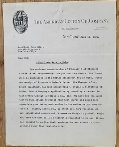 1921 Letterhead New York City American Cotton Oil Company - Picture 1 of 2