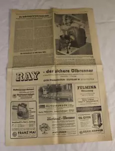 A21/ Teil von Stuttgarter Zeitung 1956 - Bericht mit Thema Öl + viel Reklame /44 - Bild 1 von 12