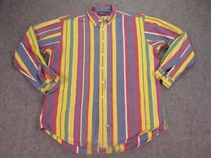 Ralph Lauren Mens Shirt Extra Large Rainbow Vertical Stripe 90s Vintage VTG - Picture 1 of 18