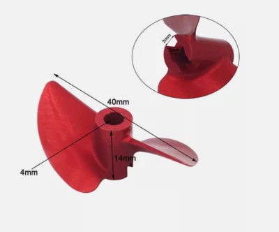 UDI903 Hélice 4x40mm Aluminio Rojo para Barco Eléctrico RC Modelo Barco Parte Foto 1 de 3