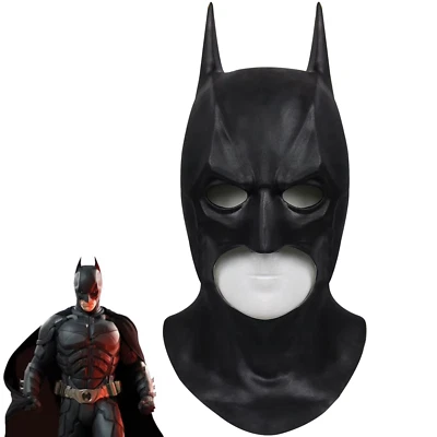 Bat Men Superhero Cosplay Costume Halloween Masquerade Mask Black Latex - Image 1 of 3