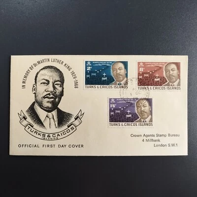 FDC. Turks & Caicos. In Memory of Dr. Martin Luther King 1929- 1968 - Image 1 of 2