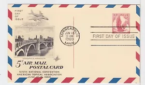 TurtlesTradingPost - Airmail 5c Postal Card 1960 FDC #UXC3 Artcraft Cachet - Picture 1 of 1
