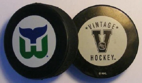 HARTFORD WHALERS 1972-97 NHL Logo PUCK White Vintage back - #9L_#6L Cover