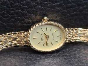 Vintage Geneve Womens Ladies Quartz Solid 10k Gold Watch 14.5mm - Picture 1 of 19