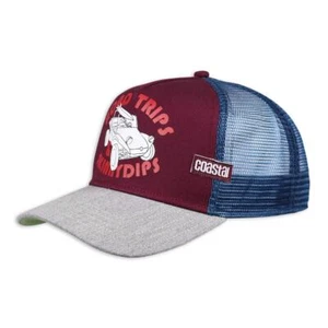 Coastal HFT Cap Road Trips Wine High Trucker Mesh Surf Hat - Picture 1 of 2