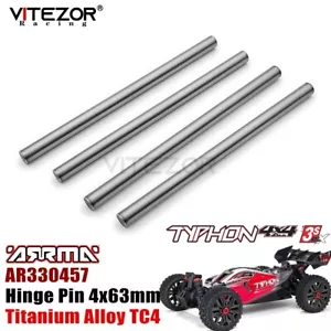 Per Arrma 1/8 TYPHON 4X4 V3 3S BUGGY AR330457 Pin cerniera 4x63 mm titanio TC4 4 pz - Foto 1 di 8