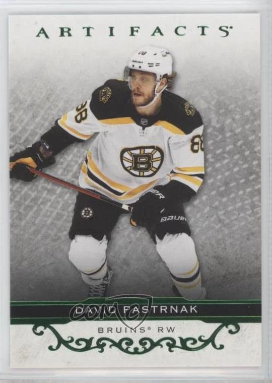 2021-22 Upper Deck Artifacts Stars Neon Green David Pastrnak #107