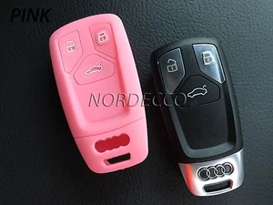 NEW SILICONE 3 BUTTON SMART KEYLESS KEY FOB PROTECTOR CASE 2016 2017 AUDI SLINE - Picture 1 of 4