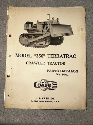JI Case Model 356 Terratrac Crawler Tractor Dozer Parts Catalog Manual No.1001 - Image 1 of 4
