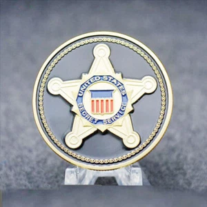 Moneta USSS Sigillo della Sfida degli Stati Uniti Presidente dei Servizi Segreti degli Stati Uniti Oro - Foto 1 di 8