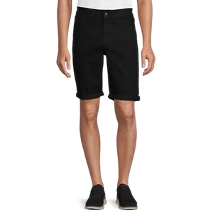 New IZOD Men's Slim Fit Knee-Long Jean Shorts, Mid-Rise Cotton Denim Bermudas - Foto 1 di 11