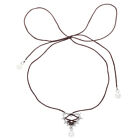 Elegant Trendy Pink Black Bow Tie Love Metal Heart Necklace Ribbon Pearl Pendant