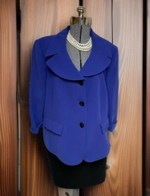 NEW Tahari ASL Skirt Suit Size 18W Two Piece Set Pockets Royal Blue NEW $320 - Image 1 of 4