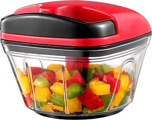 Mini Hand Pull Vegetable Fruit Chopper Food Slicer Dicer Onion, Garlic, Veggies - Picture 1 of 12