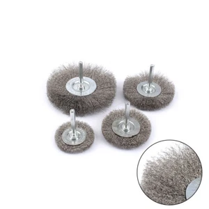 4Pc 2-4" Crimped Stainless Steel Wire Brush Wheel Set For Polishing Rotary Tools - Picture 1 of 6