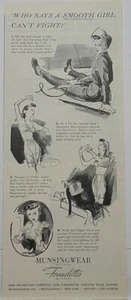 1943     MUNSINGWEAR  Who says a smooth girl can't fight?  Magazine Print Ad - Picture 1 of 1