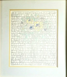 Brooke Morrison Lithographie 26 5/8 x 30 5/8" "Mosaik" Blumenstrauß signiert nummeriert - Bild 1 von 3